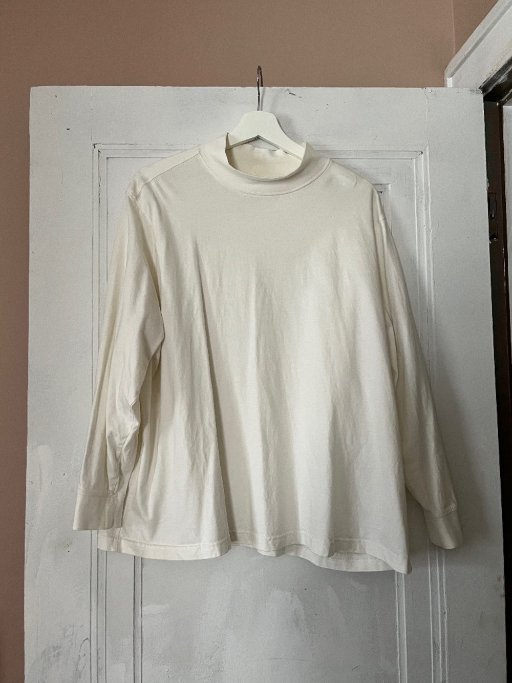 (2) Land's End Cotton Mockneck Long Sleeve White Turtleneck 2X Set of Two